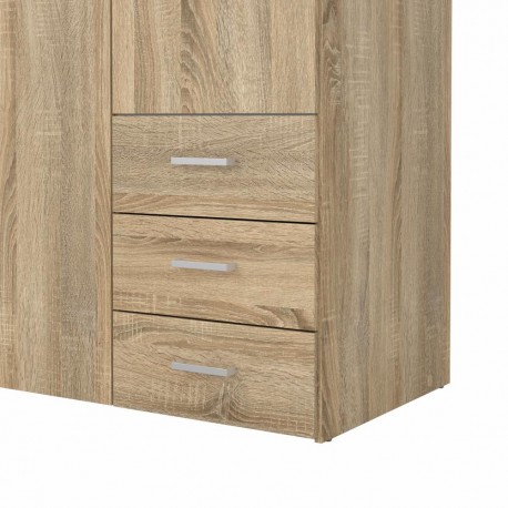 Bolmen garderobeskab 115 cm 3 låger - Eg