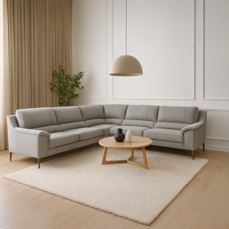 Agedrup Hjørnelædersofa - Stof