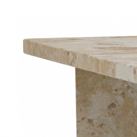 VegaStone Marmor sofabord | Latte lakeret marmor | 90x90 cm