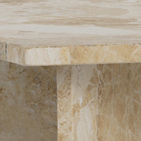 VegaStone Marmor sofabord | Latte lakeret marmor | 90x90 cm