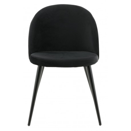 Velevet Spisebordsstol - Sort velour