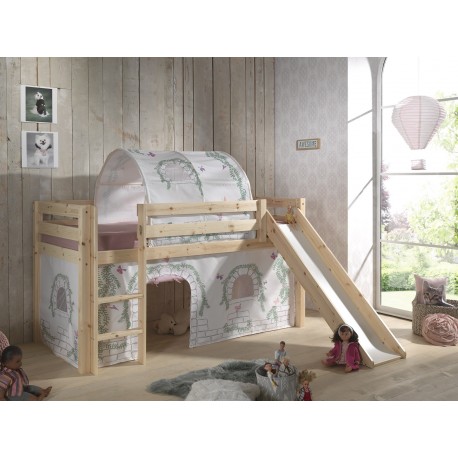 Sengehimmel tunnel til mellemhøj seng – Birdy, hvid/lyserød (Pino/Scott)