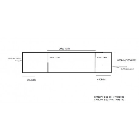 Himmelseng tekstilsæt – hvid (Pino, 90 cm)