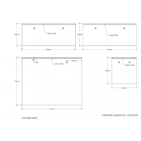 Gardiner til sengehus – Charlotte, beige