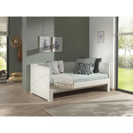 Seng med udtræk 90 x 200 cm – Scott, hvid