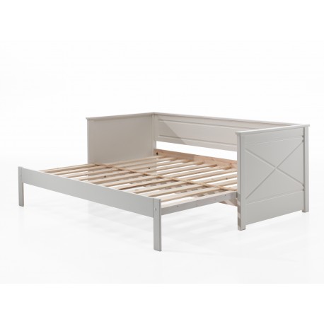 Seng med udtræk 90 x 200 cm – Scott, hvid