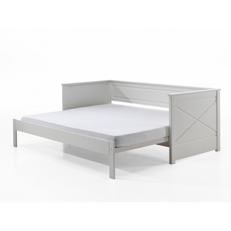 Seng med udtræk 90 x 200 cm – Scott, hvid