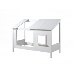 Seng med hustag 90 x 200 cm – hvid