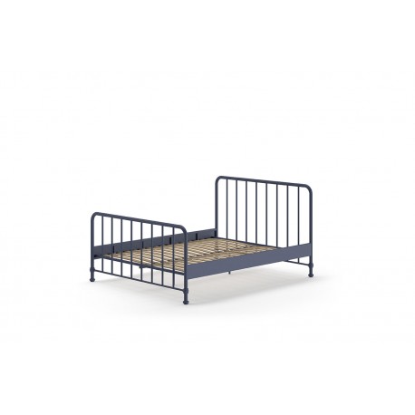 Dobbeltseng metal 160 x 200 – Bronxx, denimblå