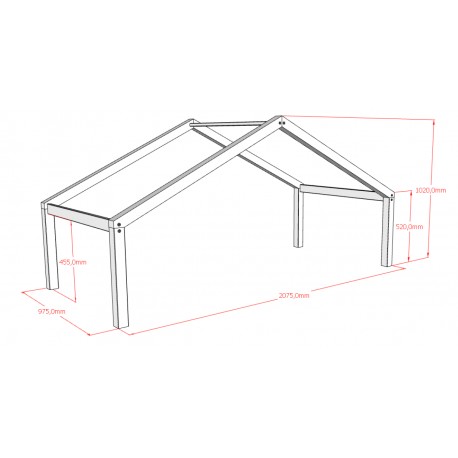 Seng med hustag Forrest Oak 90 x 200 cm – eg