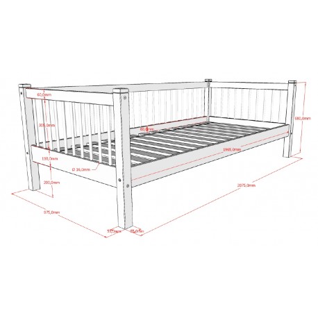 Seng i eg 90 x 200 cm – Forrest Oak