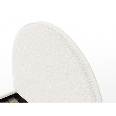 Seng med opbevaring 90 x 200 cm – Moon, hvid bouclé