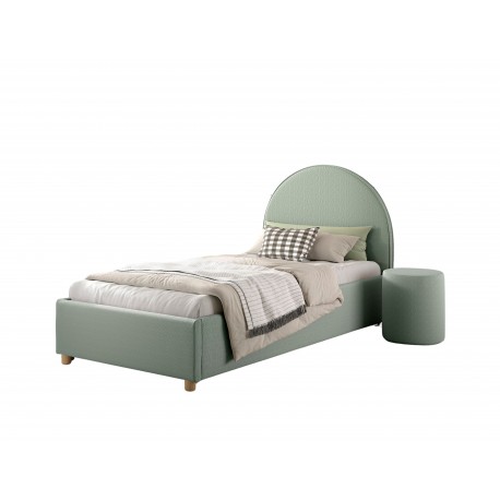 Seng med opbevaring 90 x 200 – Moon, grøn bouclé