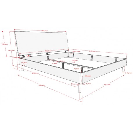 Dobbeltseng i eg 180 x 200 – Forrest Oak