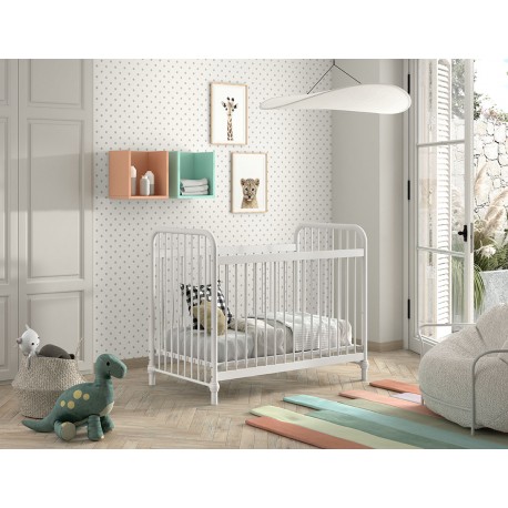 Tremmeseng Bronxx baby seng 60 × 120 cm – hvid