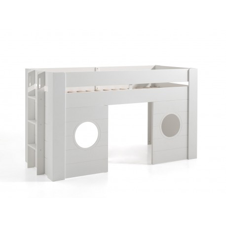 Halvhøj seng til børn 90 x 200 – Freya, hvid