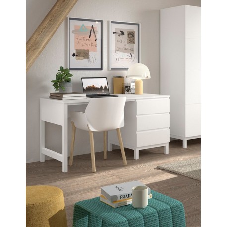 Skrivebord Eva 90 x 200 cm – hvid