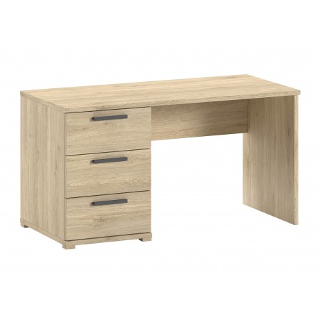 Skrivebord i eg – Sam, 3 skuffer, minimalistisk design