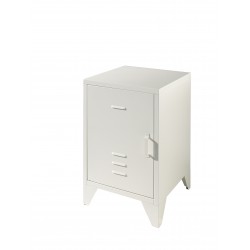 Sengebord metal – Bronxx, hvid