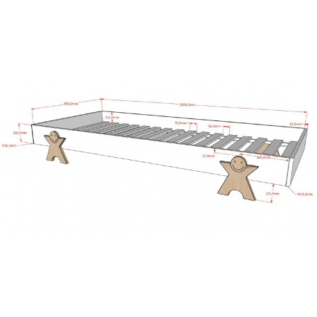 Stabelbar juniorseng 90 x 200 – Modulo Sæt, hvid