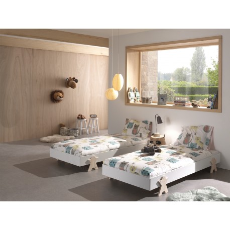Stabelbar juniorseng 90 x 200 – Modulo Sæt, hvid