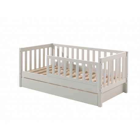 Tremmeseng junior 70 x 140 cm med skuffe – hvid