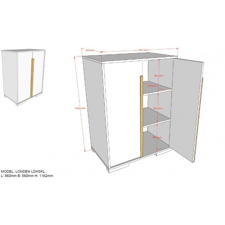 Køjeseng med skrivebord og skab – London sæt 90 × 200 cm, antracit