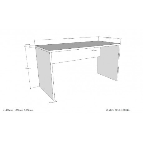 Køjeseng med skrivebord og skab – London sæt 90 × 200 cm, antracit