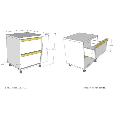 Køjeseng med skrivebord og skab – London sæt 90 × 200 cm, antracit