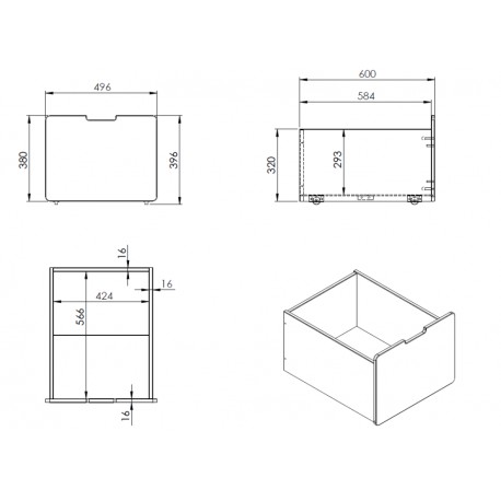 Halvhøj seng med skuffer – Pino, grå