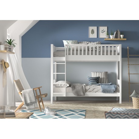 Køjeseng med udtræksseng 90 × 200 – Scott, hvid