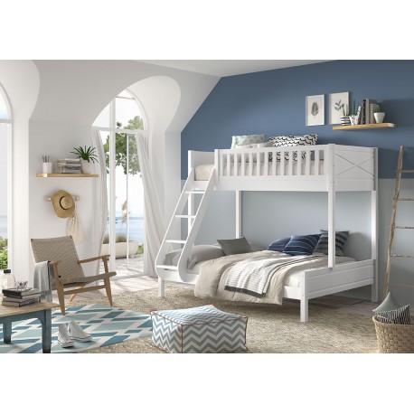 Køjeseng familie med skuffer – Scott, hvid