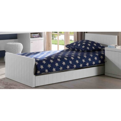 Børneseng med udtræksseng 90 x 200 – Robin, hvid