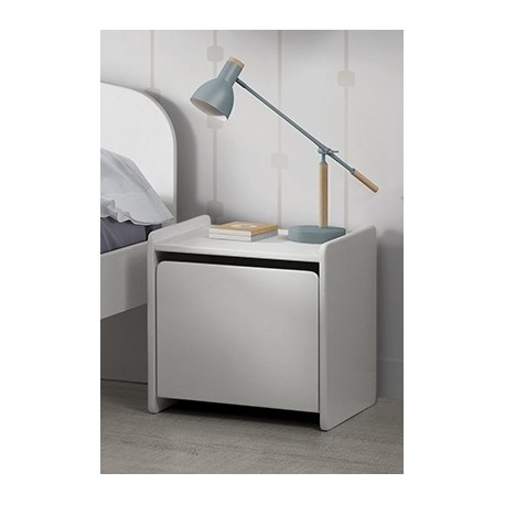 Børneseng med natbord 90 x 200 cm – Kiddy, hvid