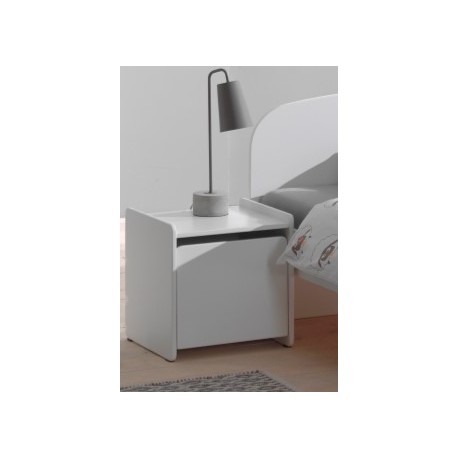 Børneseng med natbord 90 x 200 cm – Kiddy, hvid