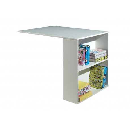 Halvhøj seng med skrivebord og opbevaring – Scott Sæt, hvid