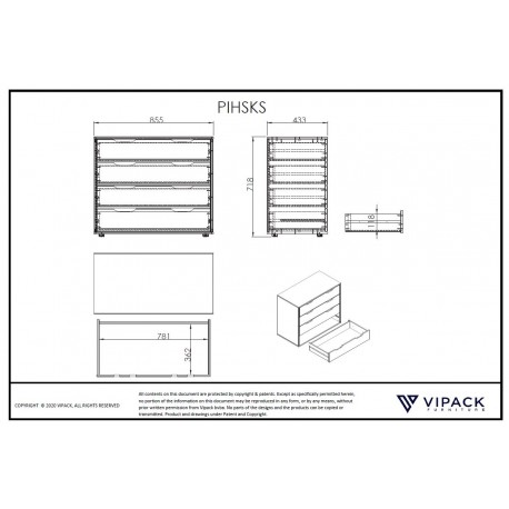 Halvhøj seng med skrivebord og opbevaring – Scott Sæt, hvid