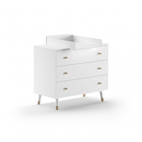 Babyværelse sæt med tremmeseng 60 × 120 cm og kommode – Billy, rosa/lyserød og hvid