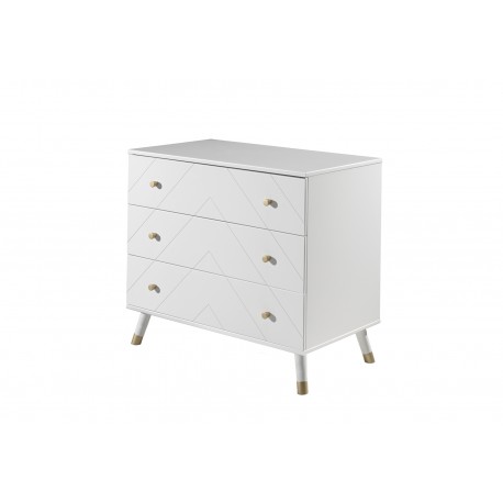 Babyværelse sæt med tremmeseng 60 × 120 cm og kommode – Billy, rosa/lyserød og hvid