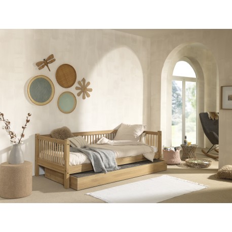 Børneseng med udtræk Forrest Oak (90 × 190/200 cm) – Eg
