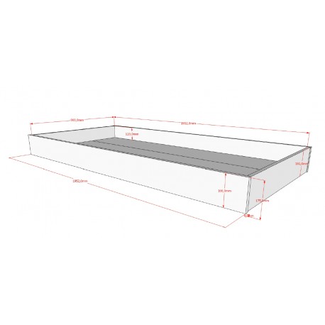 Børneseng med skuffe og sengehest Forrest Oak (90 × 190/200 cm) – eg
