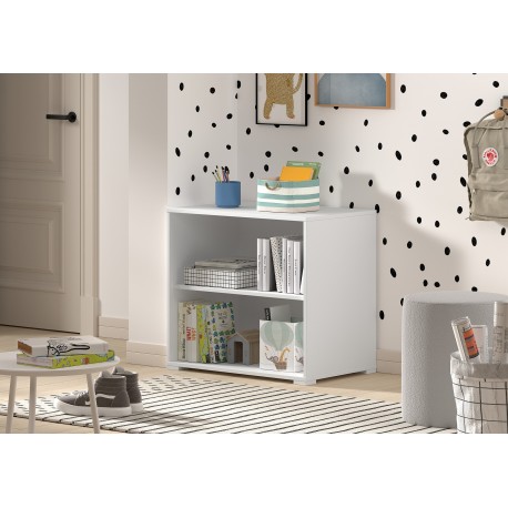 Halvhøj seng med opbevaring Sam sæt 90 × 200 cm – hvid