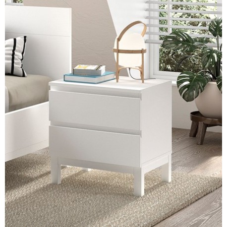 Børneværelse sæt – Eva 90 x 200 cm, hvid seng, natbord og garderobeskab