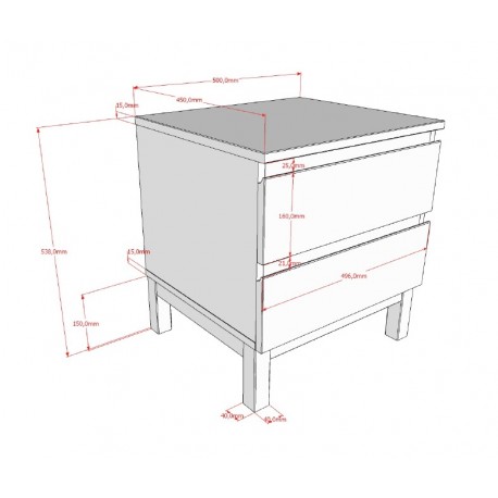 Børneværelses sæt i hvid – Eva seng 90 x 200 cm med natbord og 3-dørs garderobe