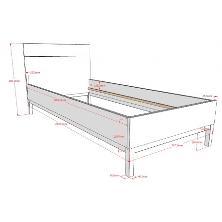 Børneværelsesæt Eva 90 x 200 cm – hvid seng, natbord, garderobeskab og kommode