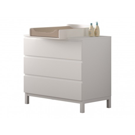 Skiftepuslekommode med tilbehør – Eva Sæt, hvid