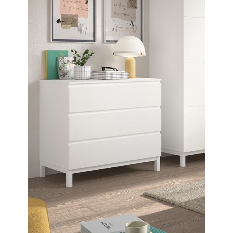 Skiftepuslekommode med tilbehør – Eva Sæt, hvid