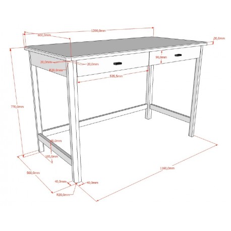 Børnemøbelsæt i eg Forrest Oak 90 x 200 cm – seng, natbord, garderobeskab og skrivebord