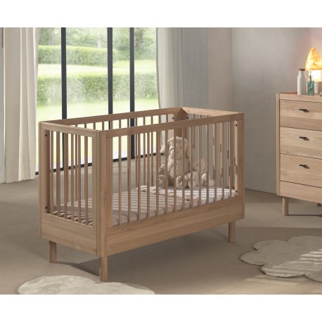 Baby sengesæt med tremmeseng og puslebord – Forrest Oak (60 × 120 cm), eg