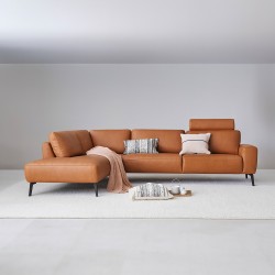 Copenhagen LæderHjørnesofa Cognac - Venstrevendt